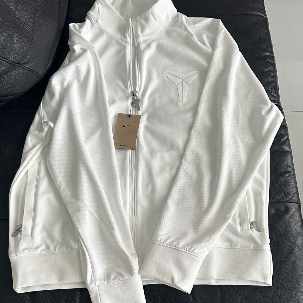 Nike White Zip-Up Jacket with Logo